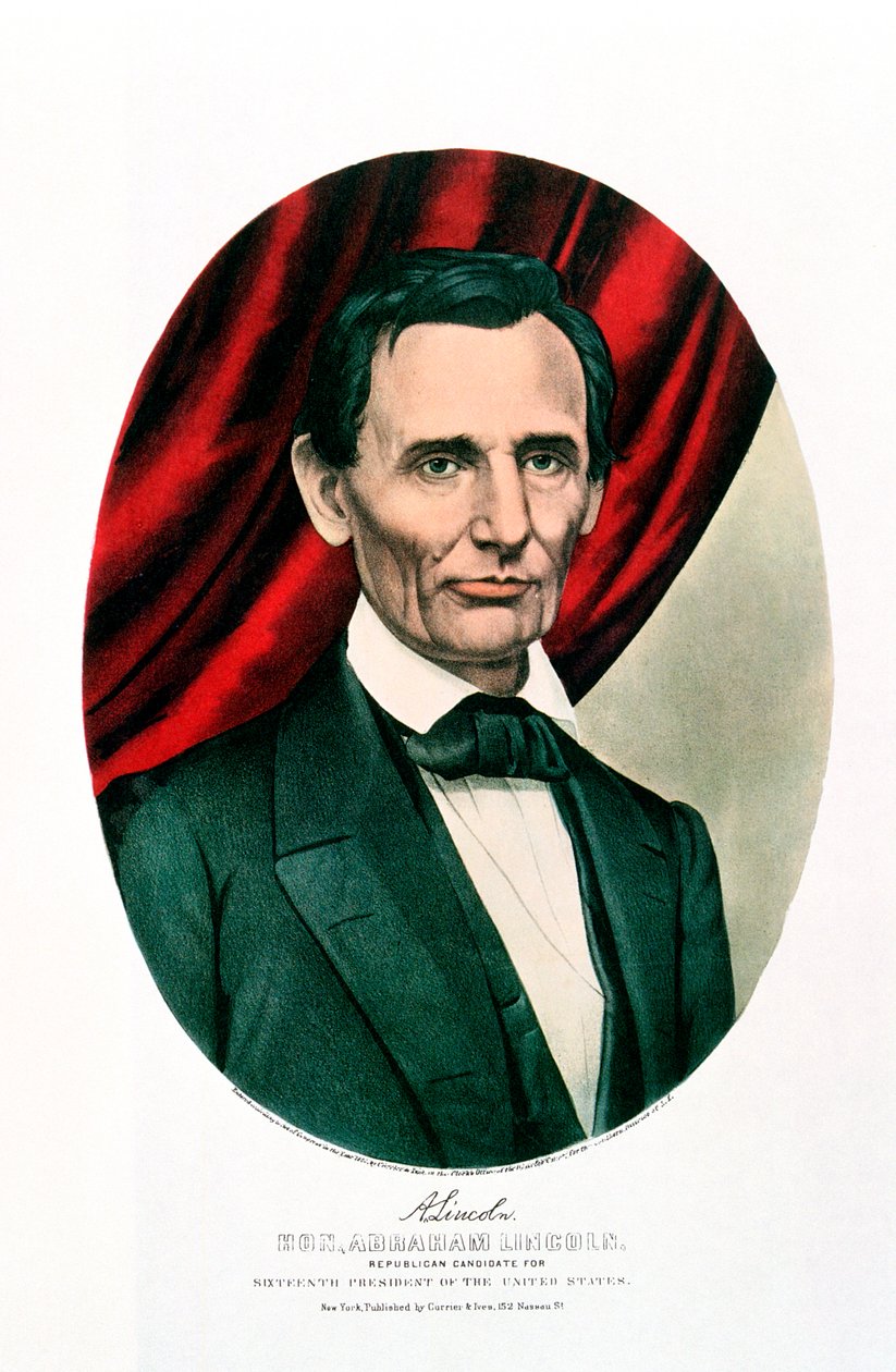 Abraham Lincoln 1809-65, c1865 af Currier and Ives