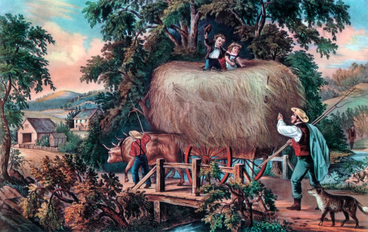Haying Time, The Last Last, 1868. af Currier and Ives