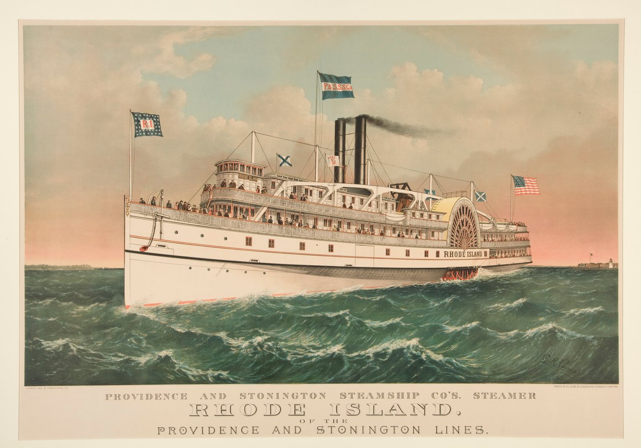 Providence og Stonington Steamship Co af Currier and Ives