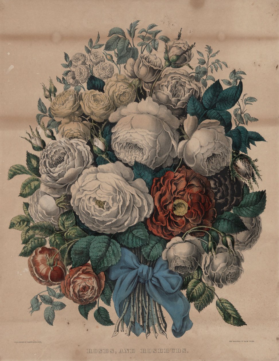 Roser og rosenknopper af Currier and Ives