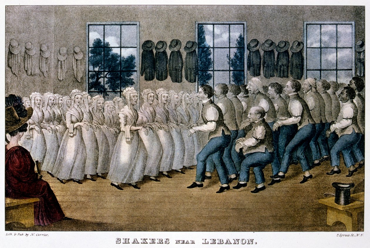 Shakers nær Libanon, c1870 af Currier and Ives