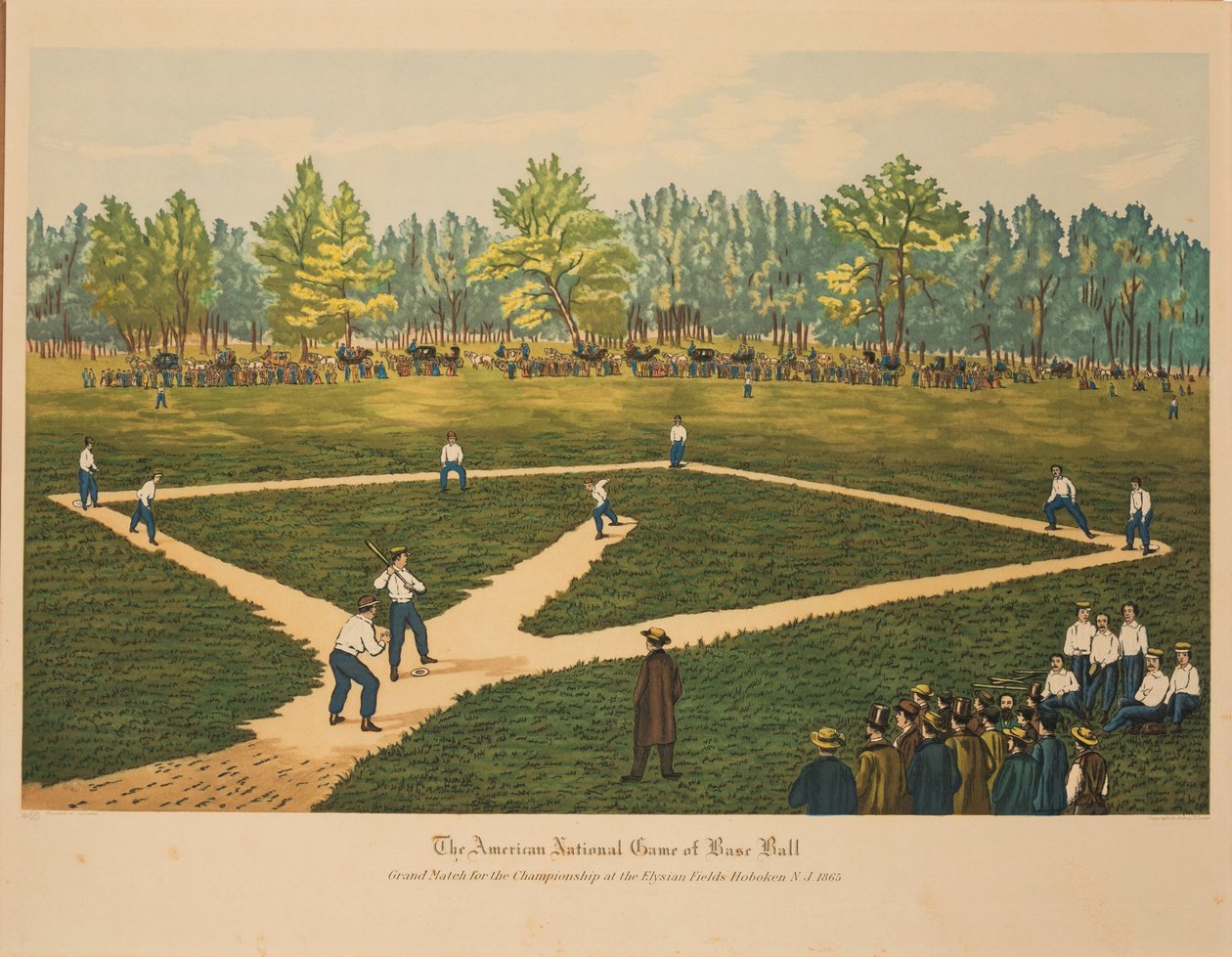 The American National Game of Base Ball, ca 1866. af Currier and Ives.