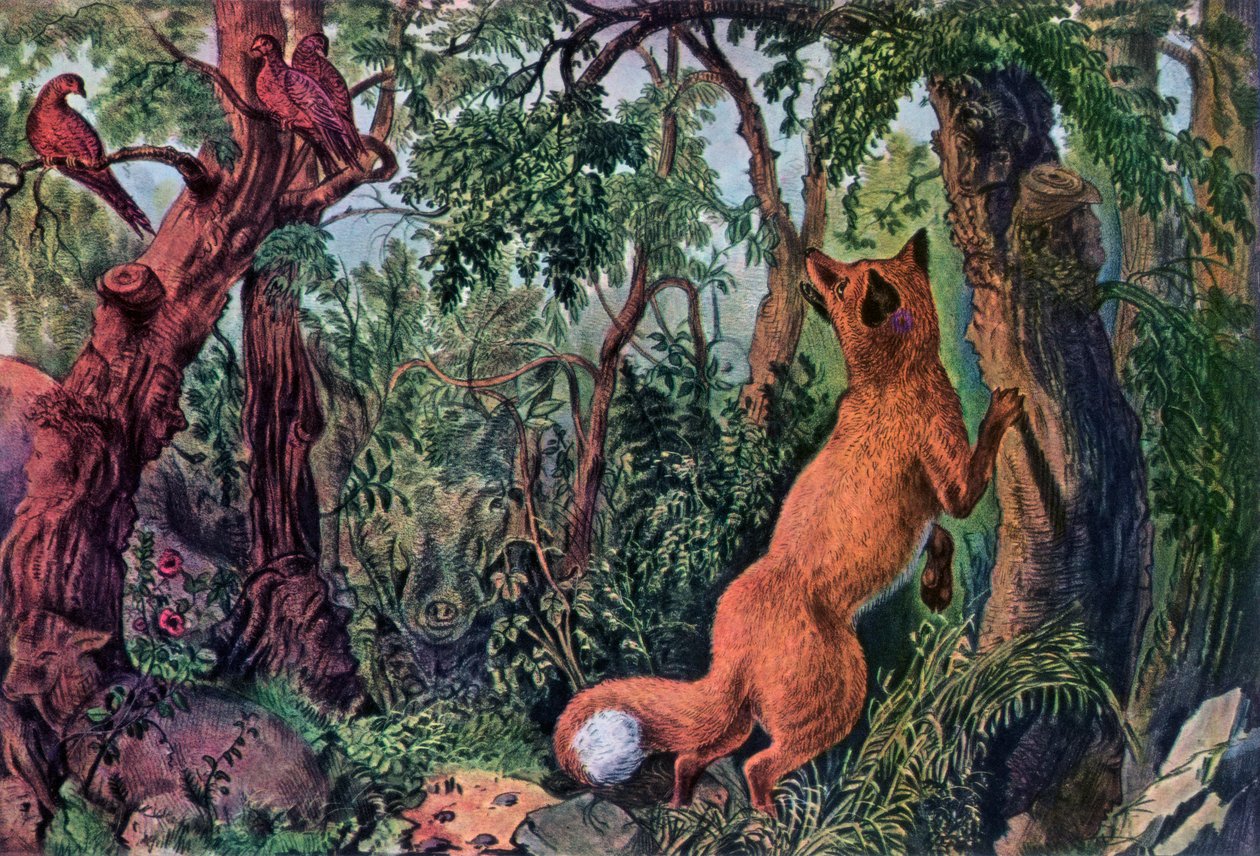 The Puzzled Fox, 1872. af Currier and Ives