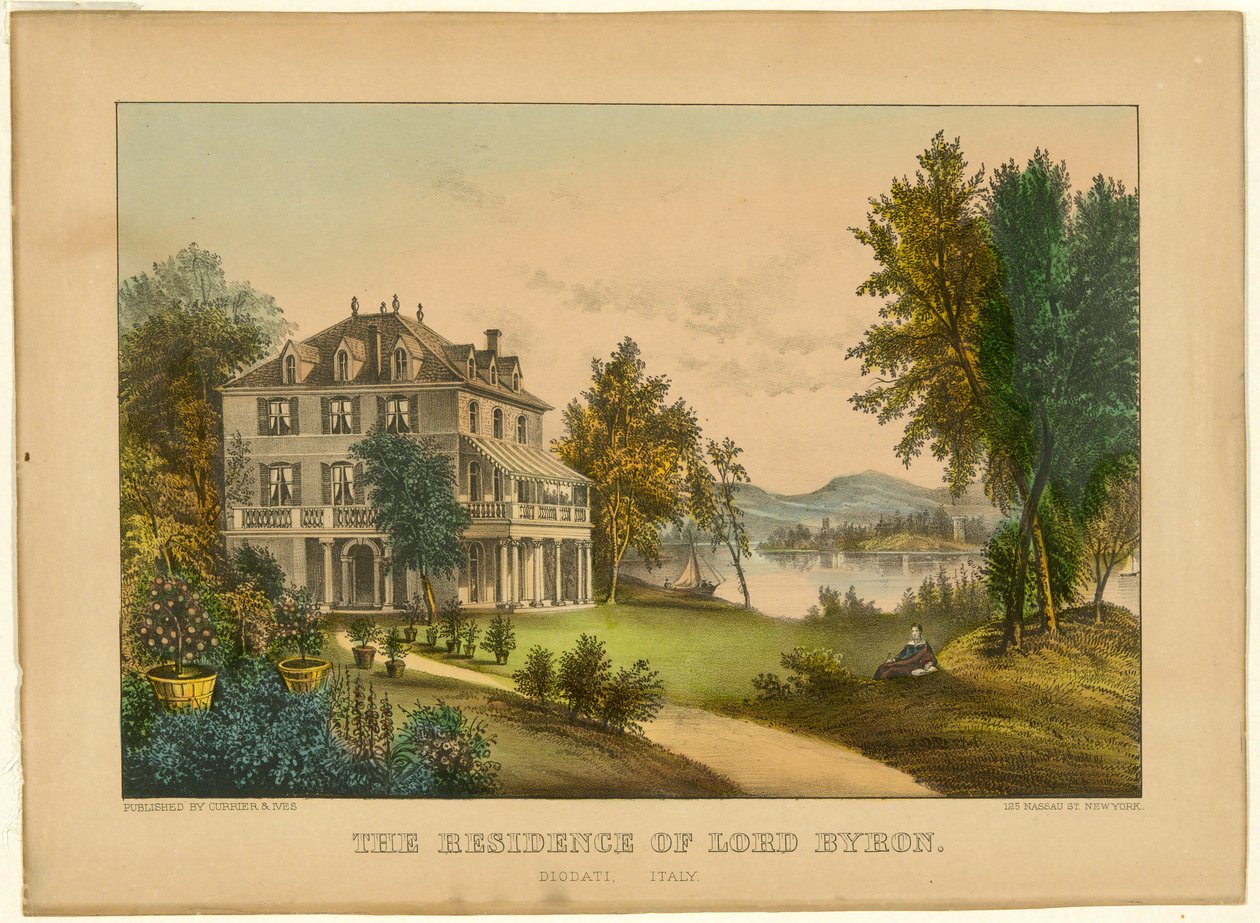 Lord Byrons bolig af Currier and Ives