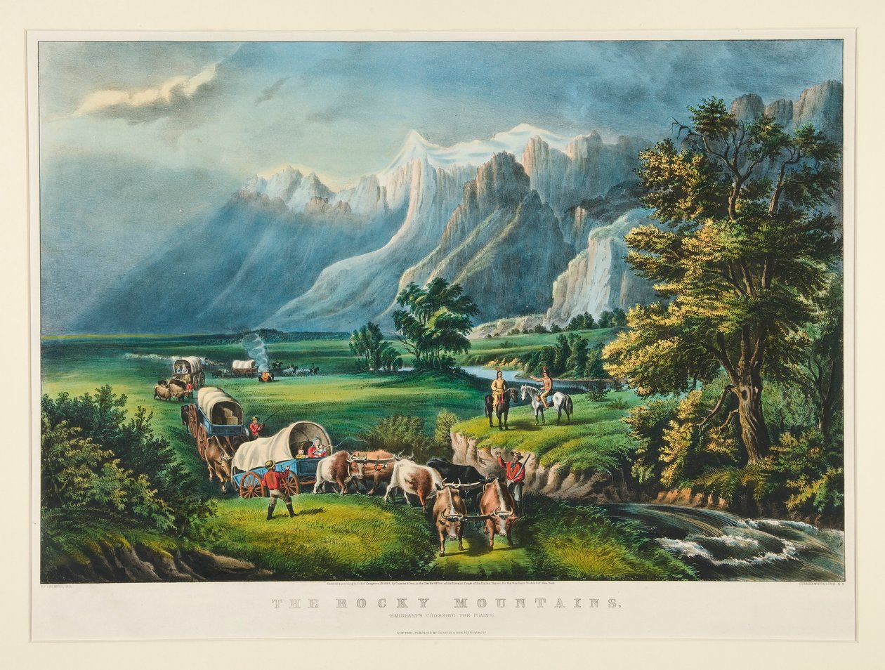 Rocky Mountains / Emigranter, der krydser sletterne af Currier and Ives