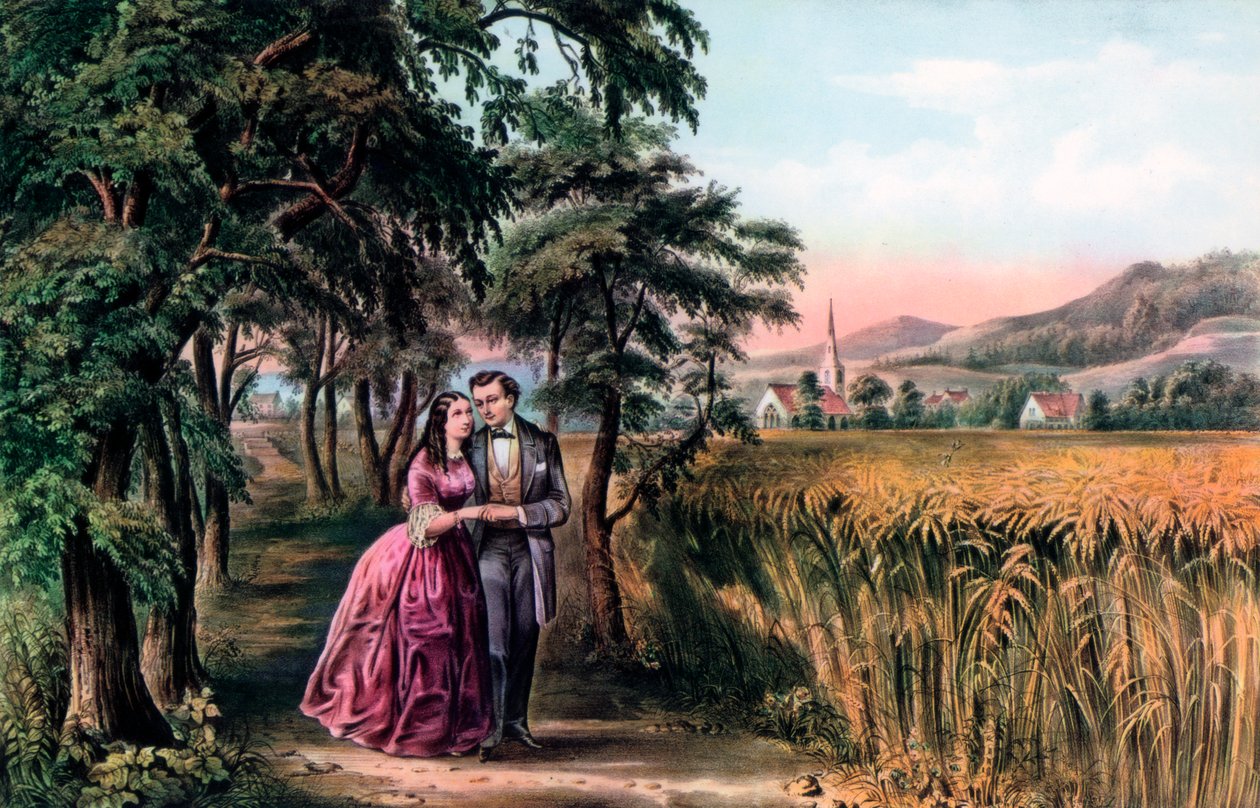 Kærlighedens sæson, ungdom, 1868. af Currier and Ives
