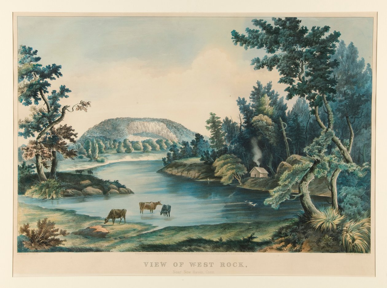 Udsigt over West Rock af Currier and Ives