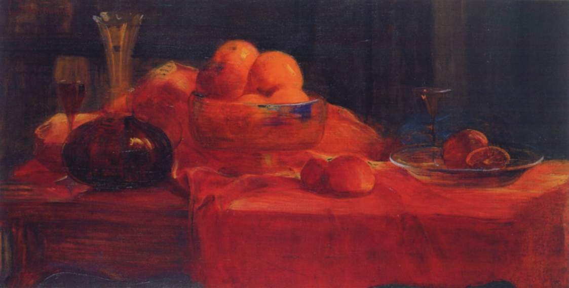 Stilleben med appelsiner af Curt Herrmann