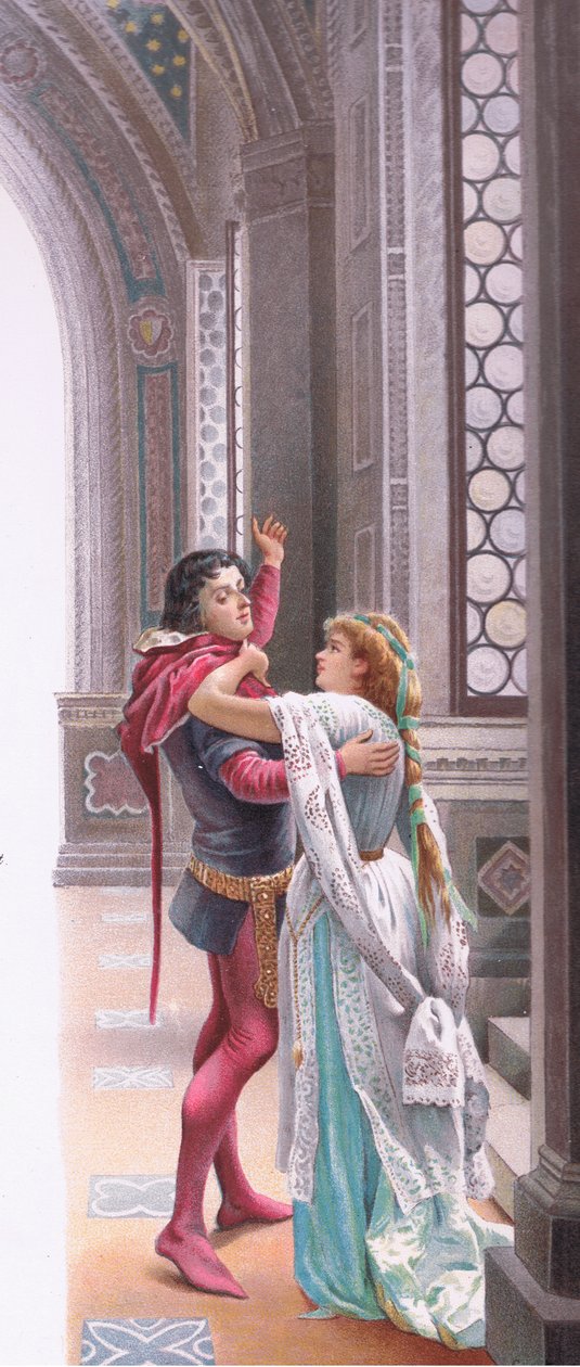 Vil du gå bort? Det er endnu ikke ny dag.", illustration fra "Romeo og Julie", af Curtazzo Curtazzo