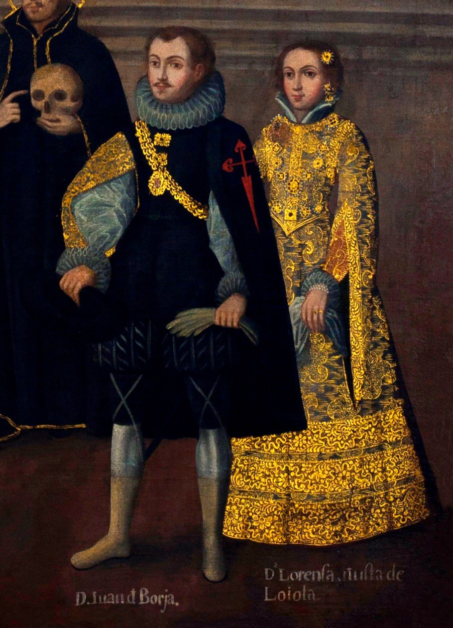 Martín de Loyolas ægteskab med Doña Beatriz Ñusta og Don Juan Borjas ægteskab med Lorenza Ñusta (Enríquez y Loyola). af Cuzco School
