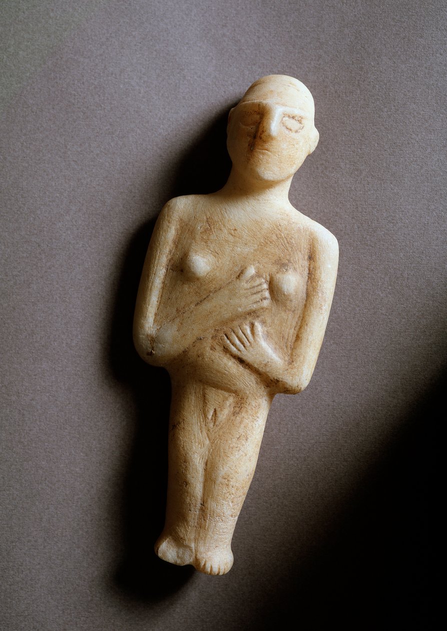 Kvindelig idol, skematisk figur, hvid marmor, 3200-2000 f.Kr af Cycladic Cycladic