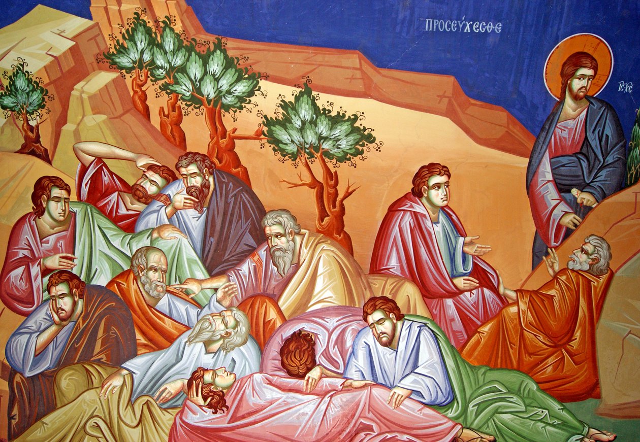 Apostle venter på Jesus på Oliebjerget i Jerusalem, Cypern af Cypriot