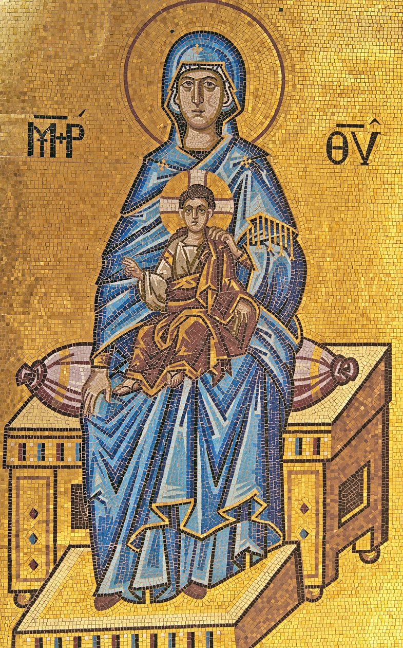Madonna og barn, Kykkos-klosteret, Troodos-bjergene, Cypern (mosaik) af Cypriot