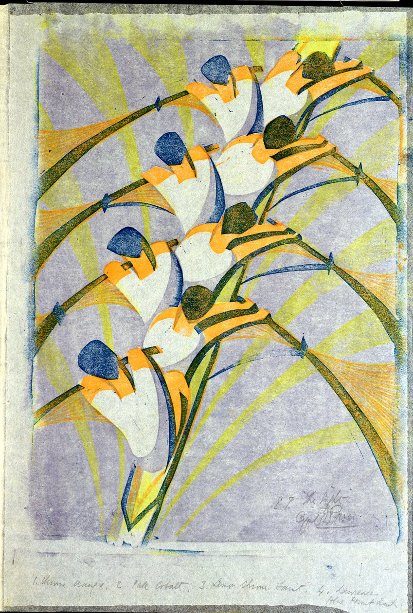 The Eight, ca. 1930 (linosnit) af Cyril Edward Power
