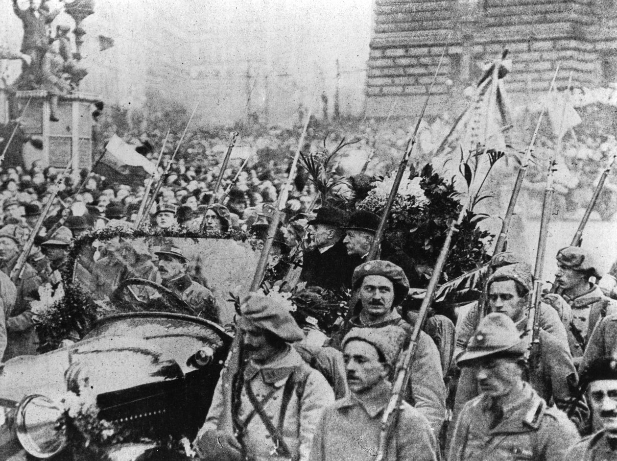 Masaryks indrejse i Prag den 8. december 1918 af Czech Photographer
