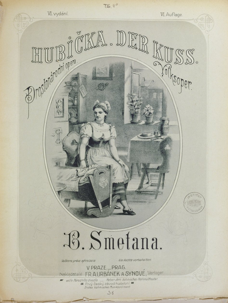 Cover af partituret til The Kiss af Bedrich Smetana (1824-84) af Czech School