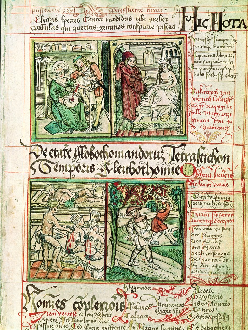 Hvordan man helbreder sygdomme, fra Tractatus de Pestilencia af Czech School