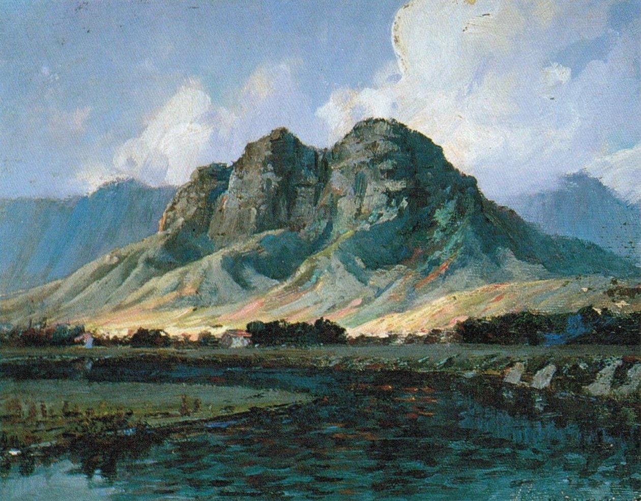 Maunawili Peaks Olomana fra Kailuan af D. Howard Hitchcock
