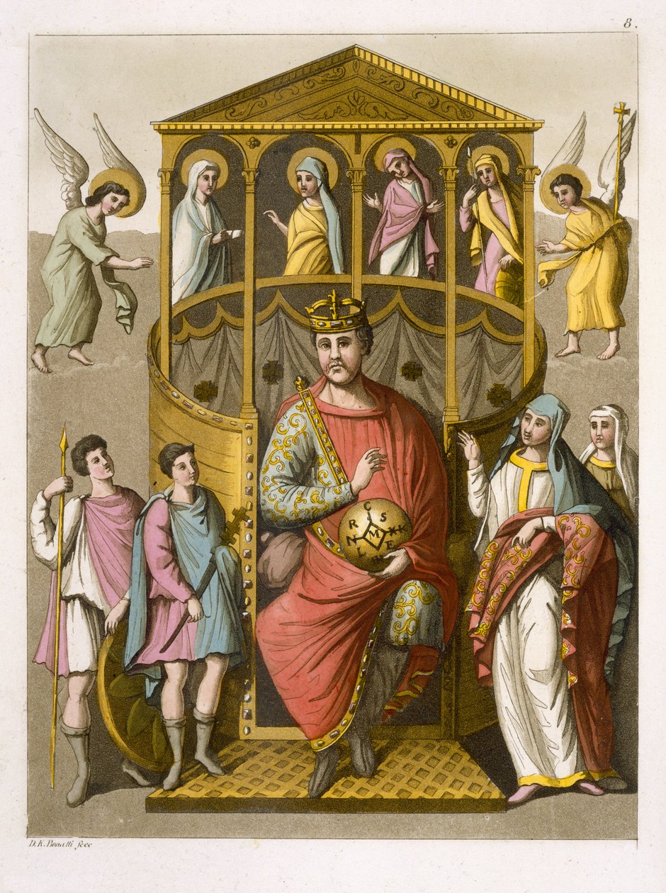 Charles II (823-77) den Skaldede, efter et manuskript i Colberg Library, plade 8 fra 