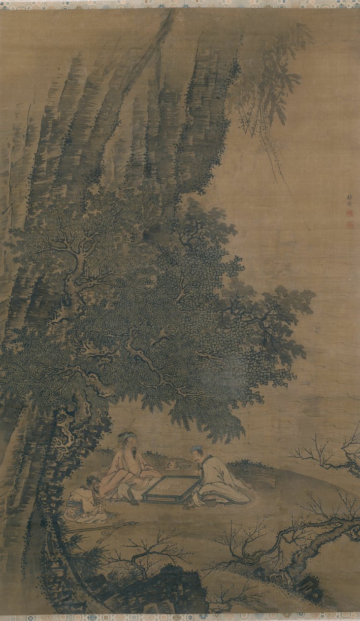 Landskab med daoistiske udødelige, der spiller Weiqi af Dai Jin