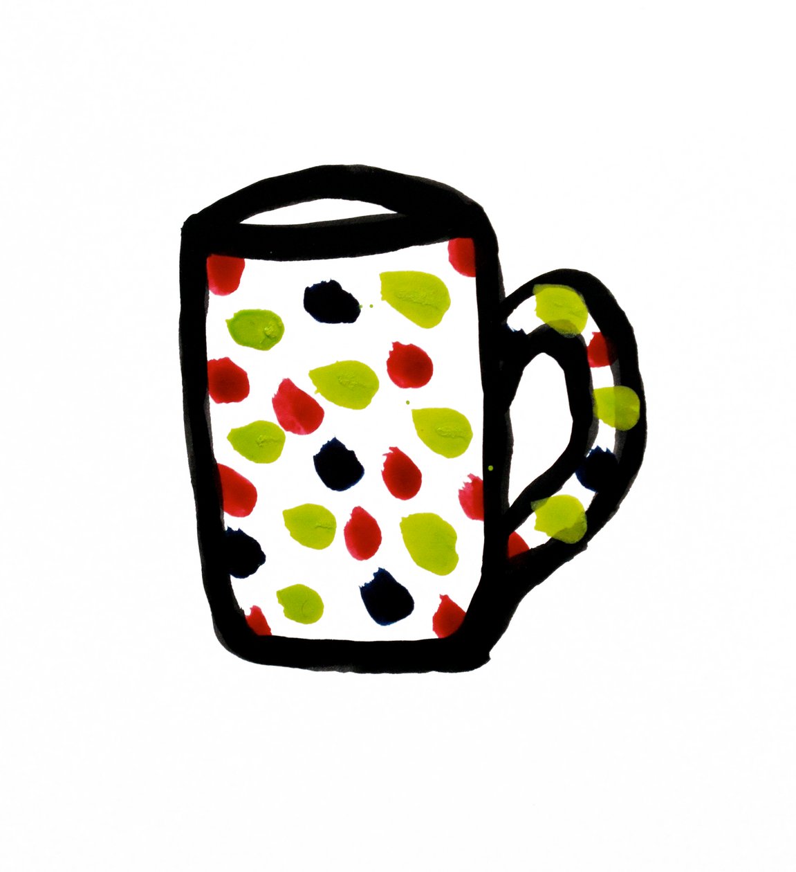 Mug, 2017 (tusch og maling på papir) af Daisy de Villeneuve