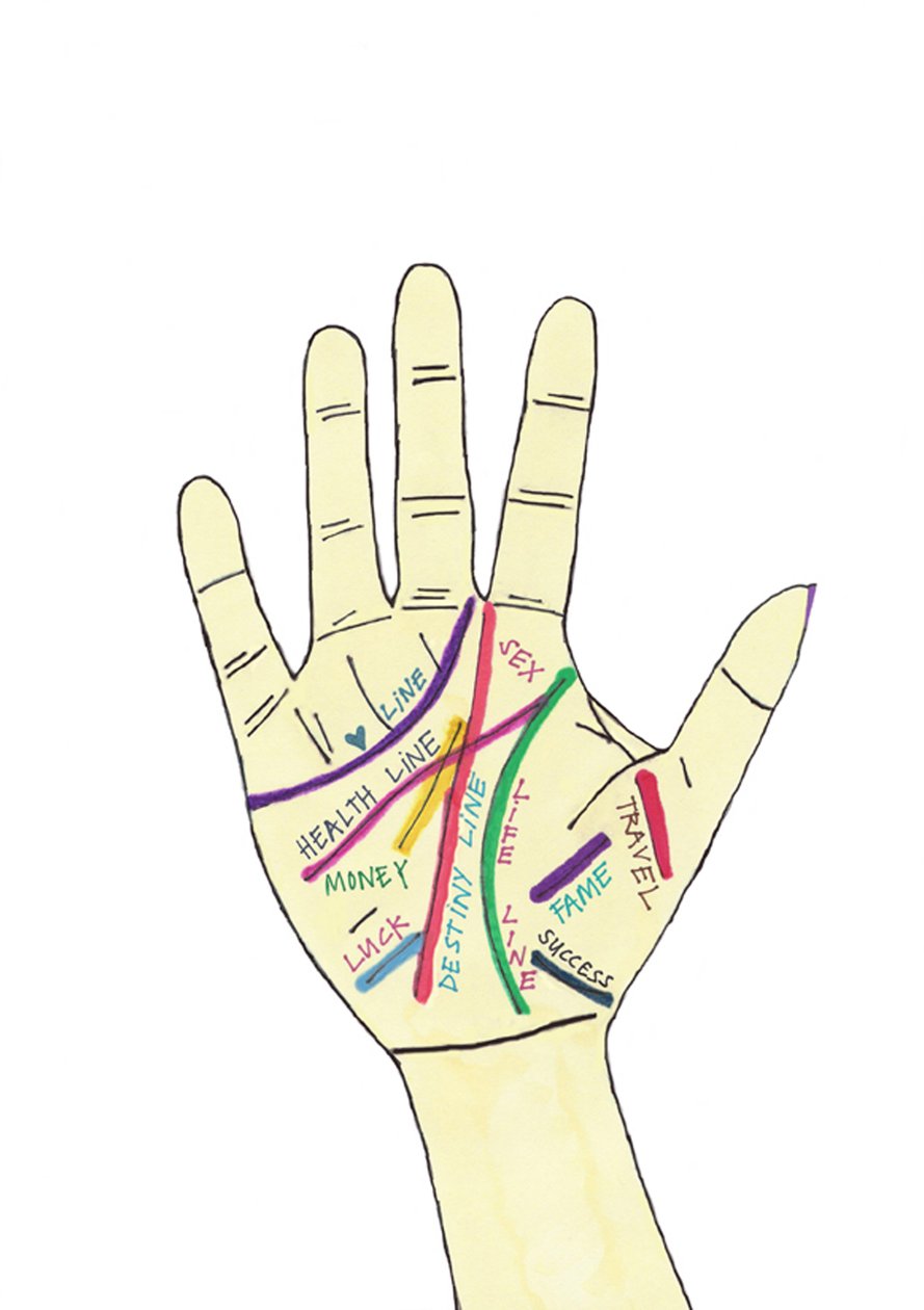 Palm Hand (tusch på papir) af Daisy de Villeneuve