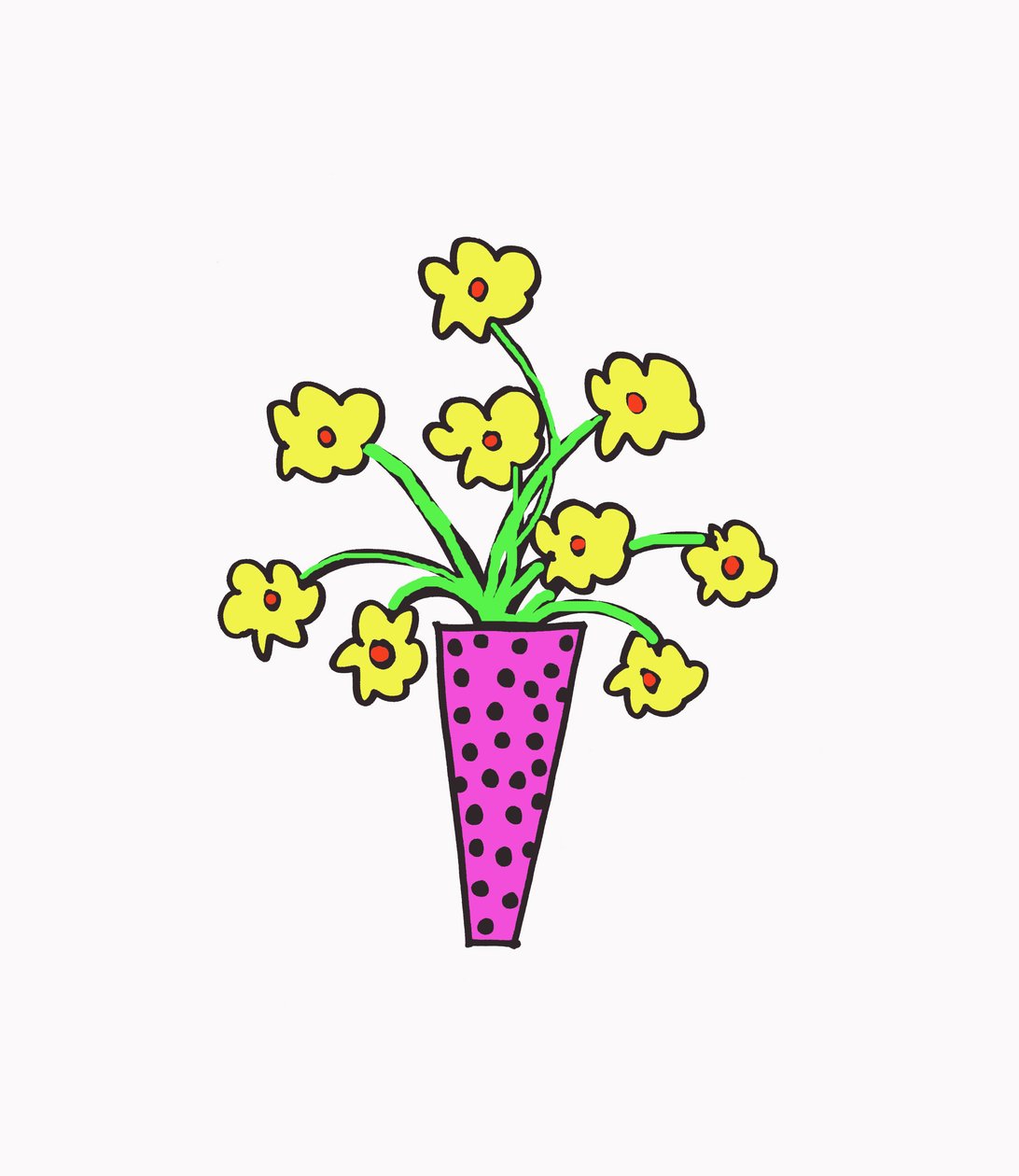 Vase of Flowers (pen på papir  Photoshop) af Daisy de Villeneuve