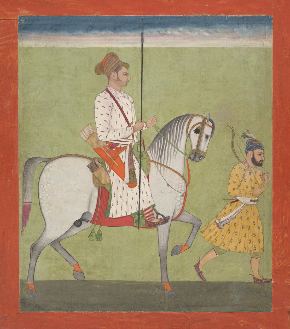 Jhujhar Singh til hest, ca. 1720-30. af Dalchand
