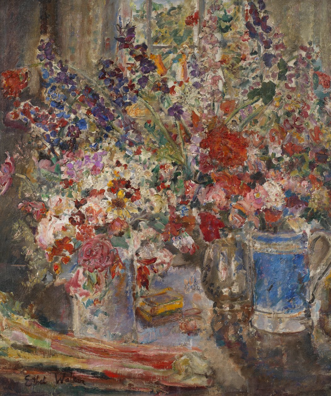 Blomsterstykke nr. 4, ca. 1928-29 (olie på lærred) af Dame Ethel Walker