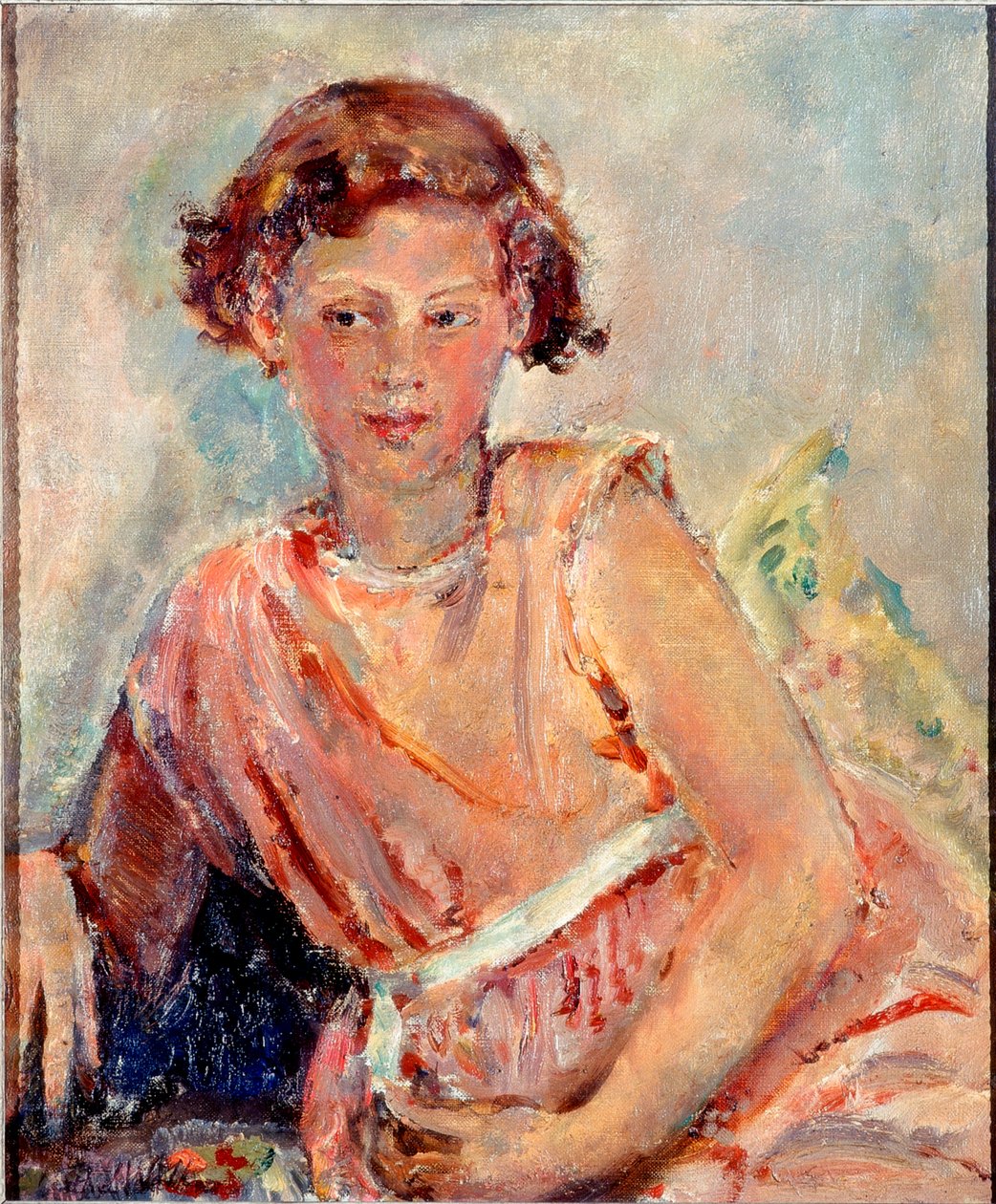 I eftertænksomt humør (olie på lærred) af Dame Ethel Walker