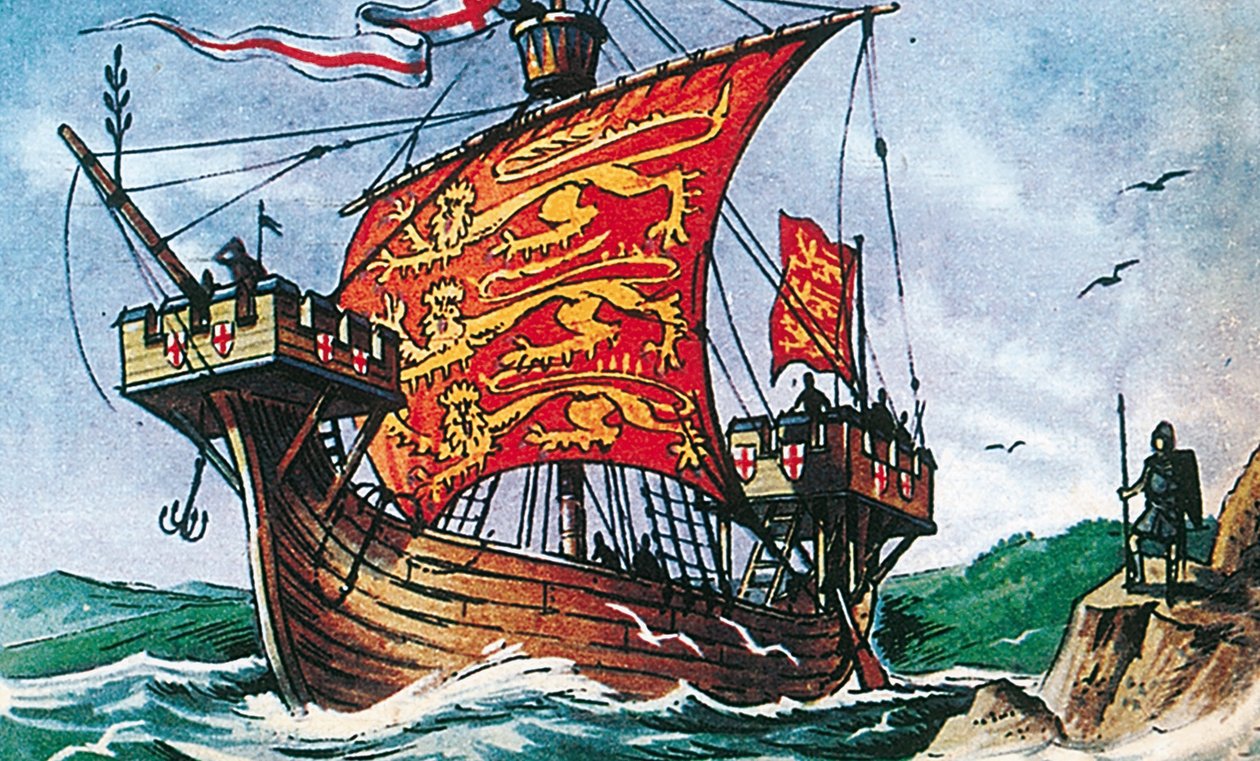 Engelsk sejlskib fra det 13. århundrede af Dan Escott