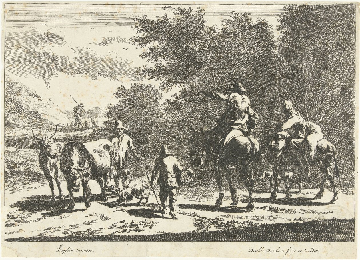 Hyrder og kvæg på vejen Southern Landscapes (serietitel) af Dancker Danckerts