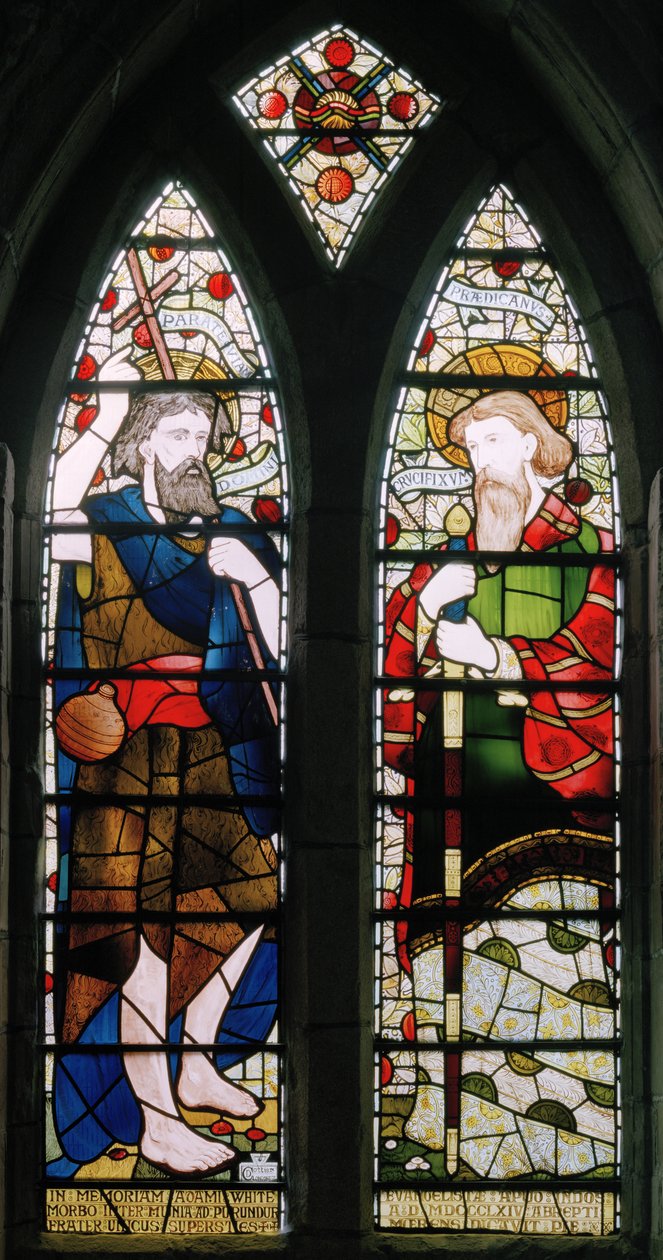 Aberdeen, St Machars Cathedral, Cottire & Co, Daniel Cottier, John, The Baptist & St Paul 1871 af Daniel Cottier