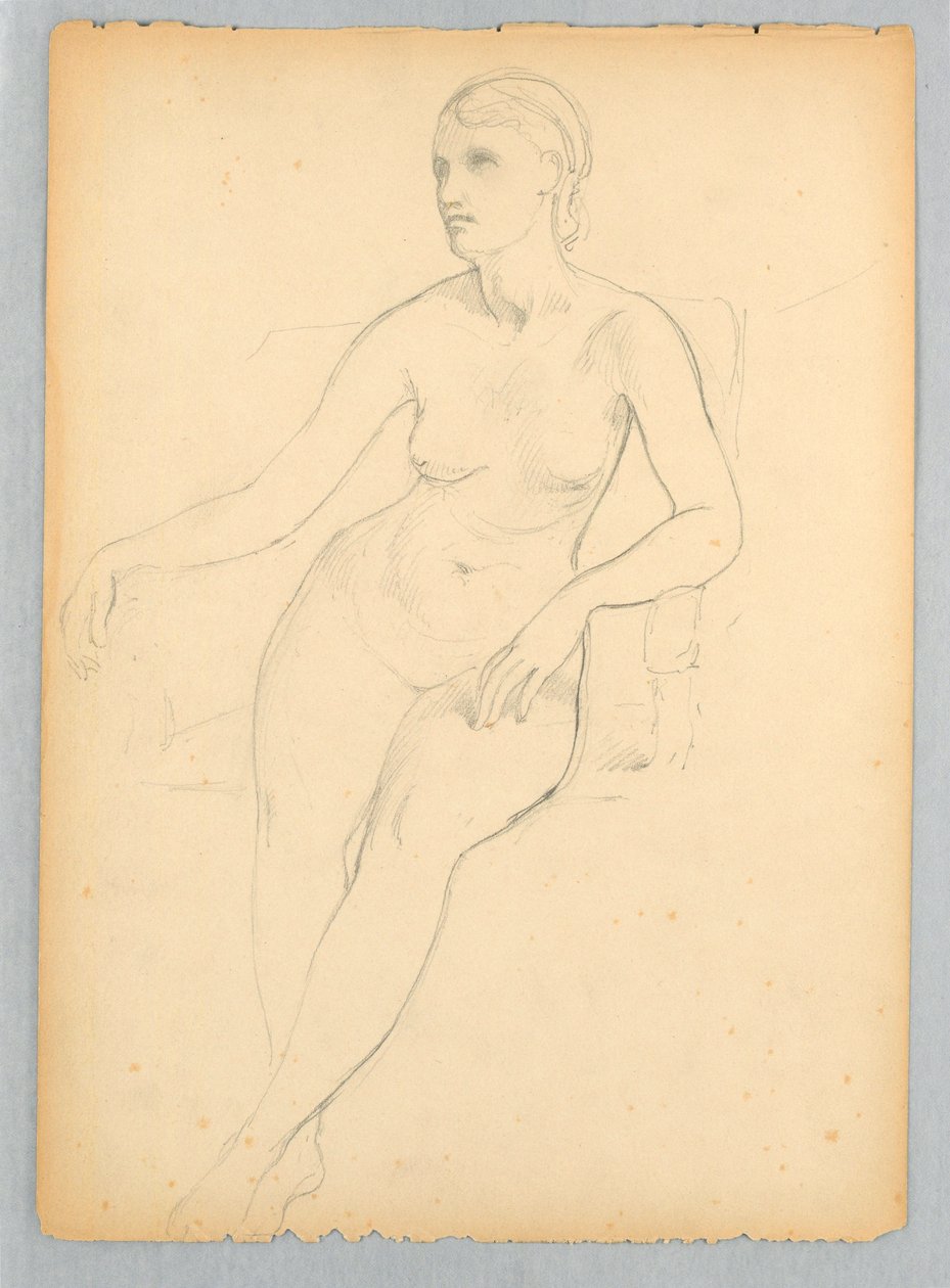 Tegning, Helen Hamersley, siddende N, 1881 af Daniel Huntington