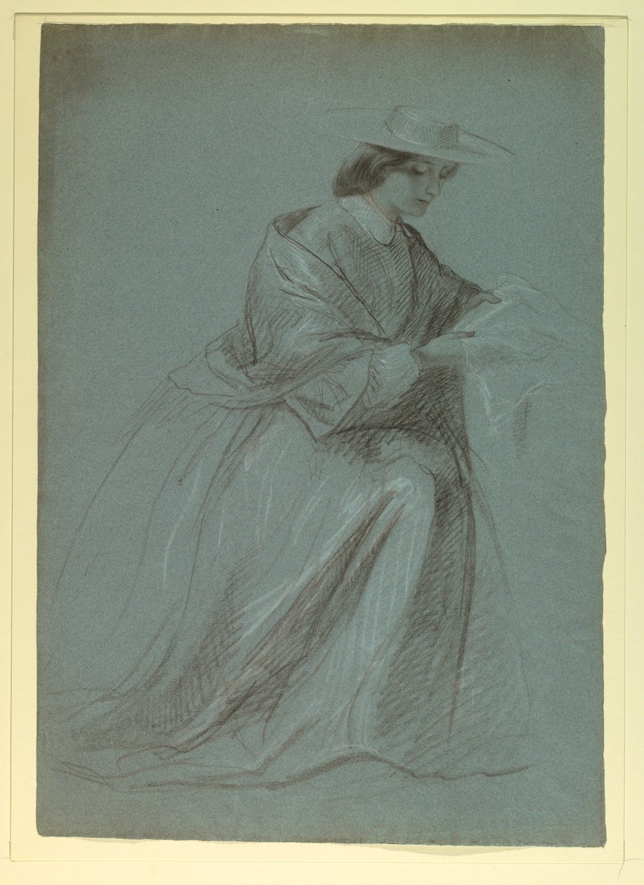 Tegning, fru Sheppard Gandy siddende, 1859 af Daniel Huntington