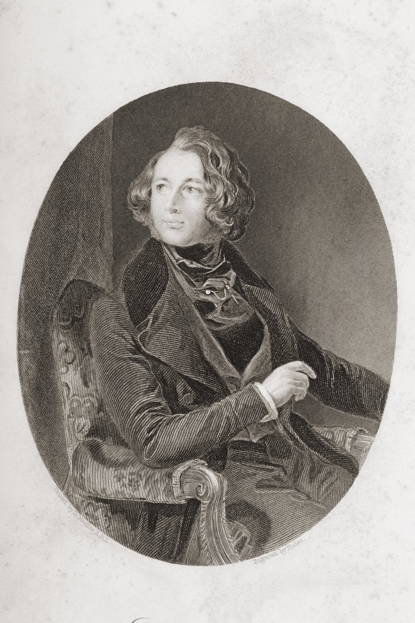 Charles Dickens (1812-70) graveret af Emden, 1853 af Daniel Maclise