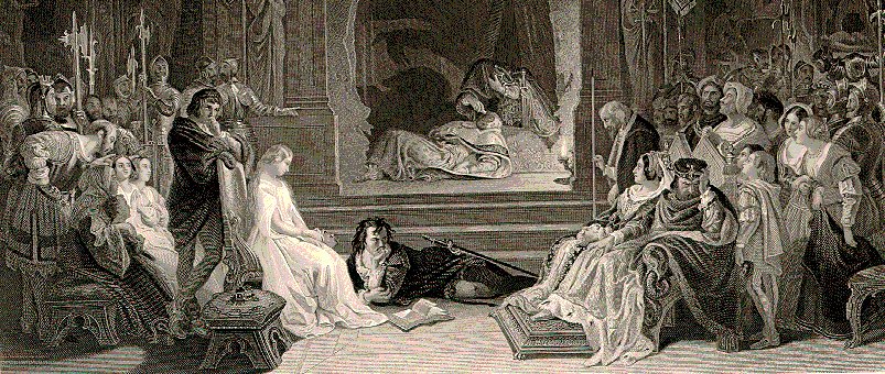 Hamlets legescene af Daniel Maclise
