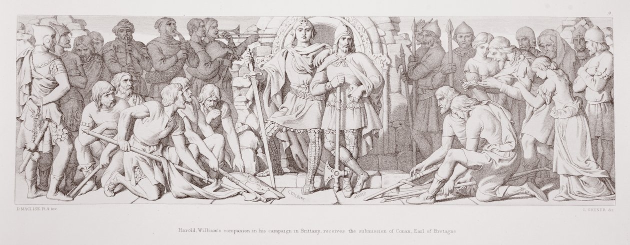 Harold, Williams følgesvend i hans felttog i Bretagne, modtager Conan, jarl af Bretagne, indsendt fra 