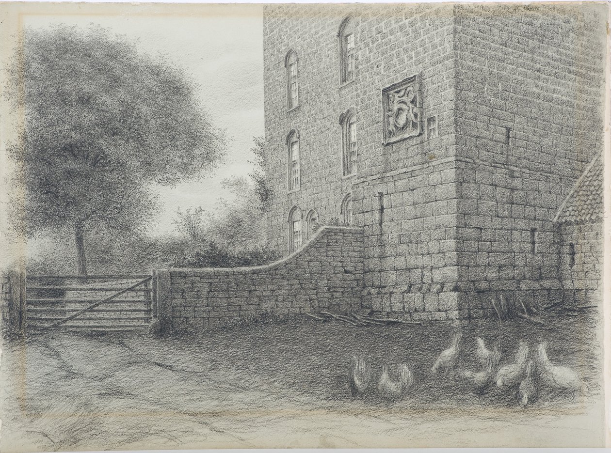 Cockle Park, Northumberland, ca. 1916 (kul på papir) af Daniel Oliver