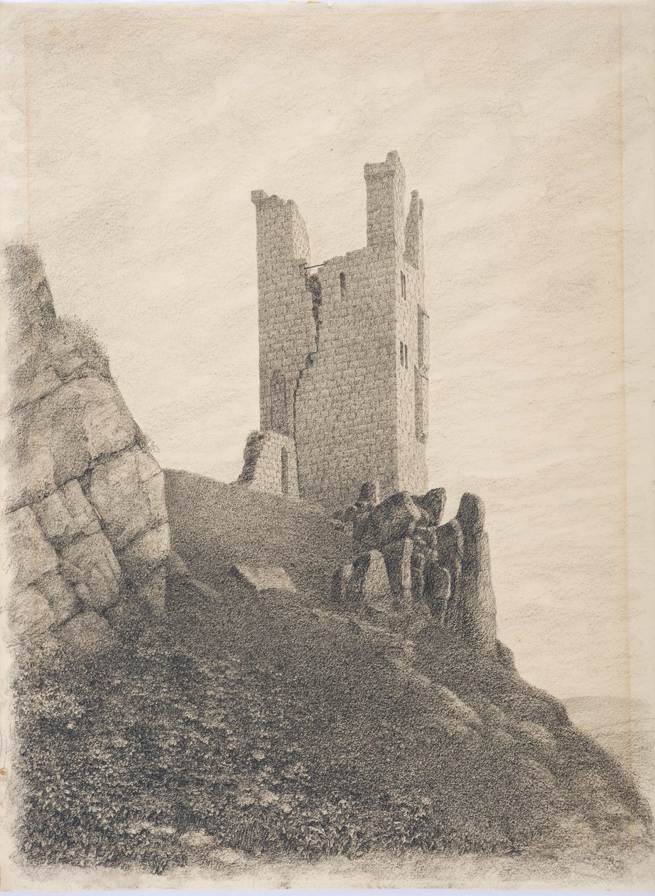 Lilburn Tower, Northumberland, ca. 1916 (kul på papir) af Daniel Oliver