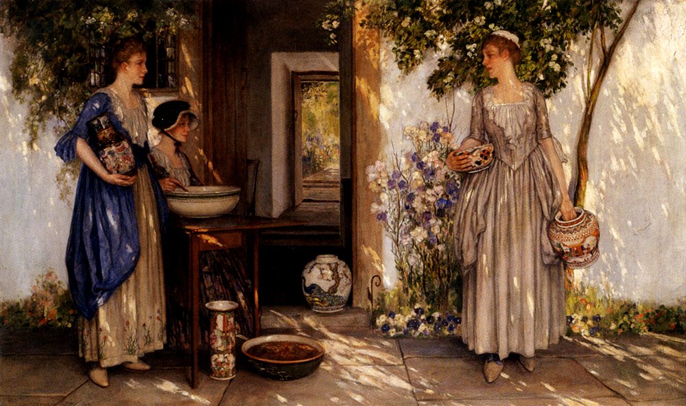 Jeanne på terrassen af Daniel Ridgway Knight