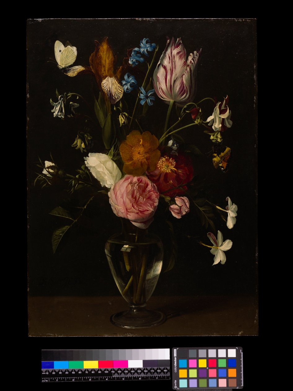 En vase med blomster (olie på kobber) af Daniel Seghers