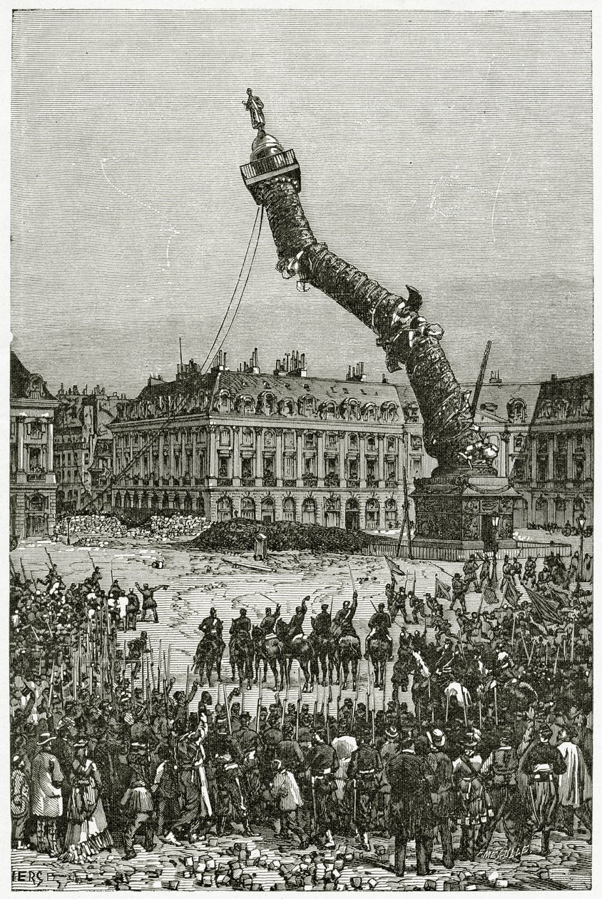 Vendôme-søjlen, 1800-tallet (bw-gravering) af Daniel Urrabieta Vierge