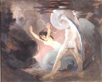 En mytologisk scene (gouache) af Daniel Maclise
