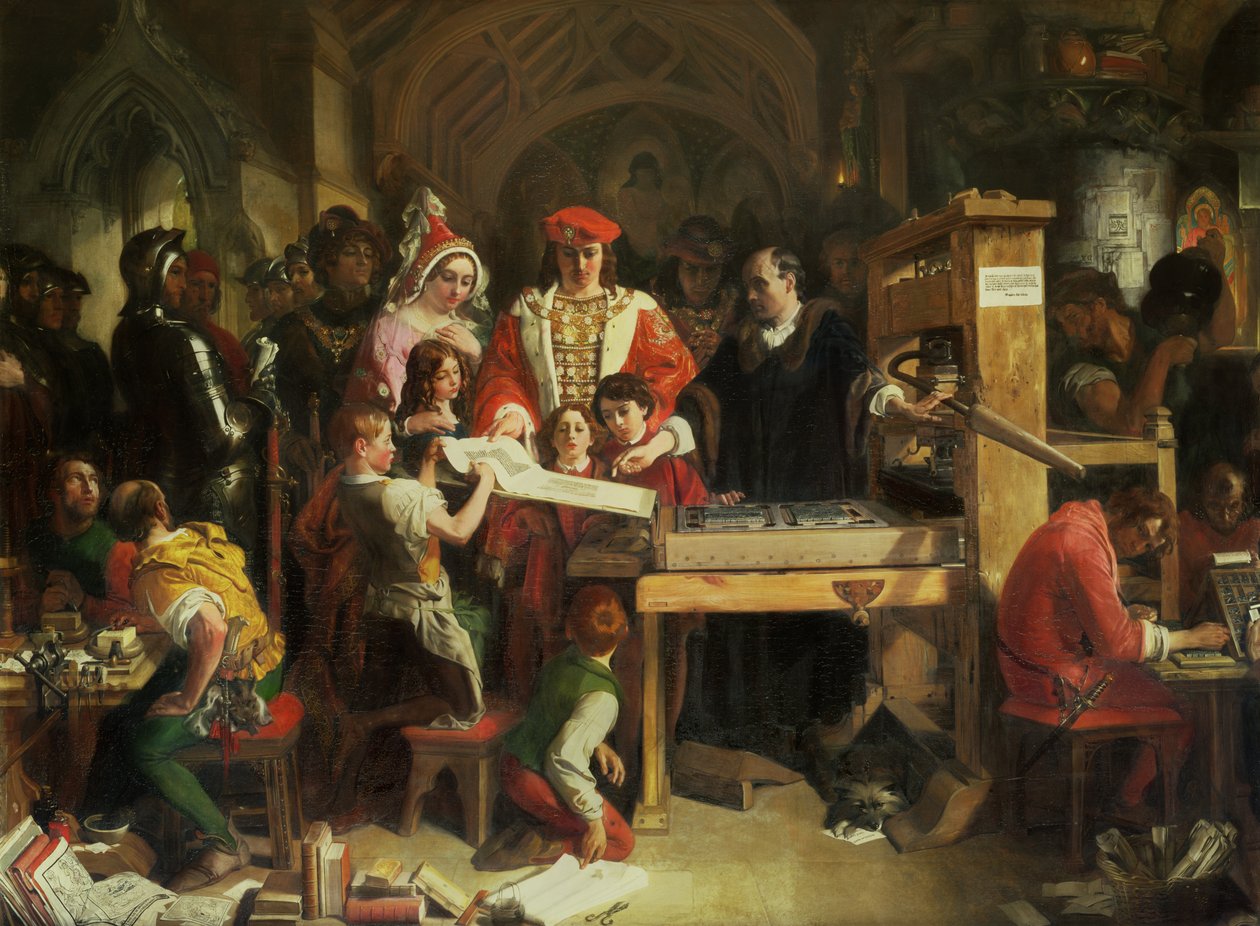 Caxtons trykkeri af Daniel Maclise