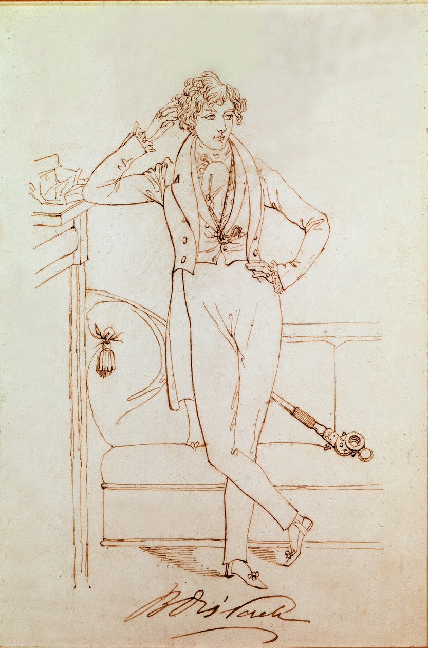 Portræt af Benjamin Disraeli, britisk politiker og grundlægger af det konservative parti af Daniel Maclise