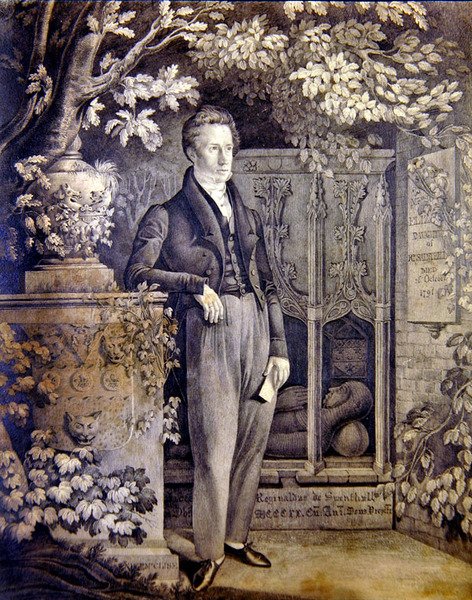 Portræt af Richard Sainthill, c.1820-c.1850 (blyant på papir) af Daniel Maclise