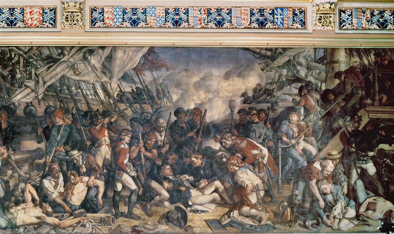 The Death of Nelson, detalje af det nederste dæk af Victory af Daniel Maclise
