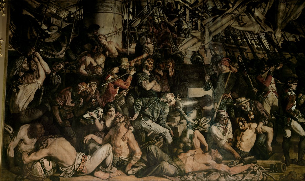 The Death of Nelson, detalje af det nederste dæk af Victory af Daniel Maclise
