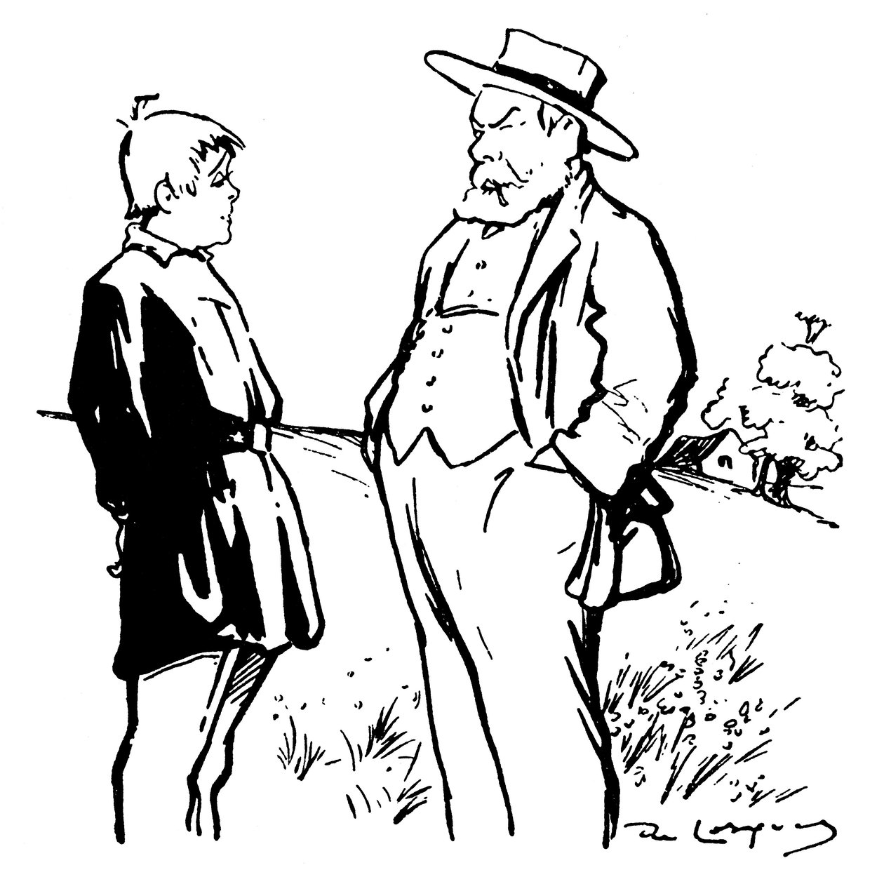 illustration til stykket produceret af Jules Renard fra hans roman "Gulerodshoved" (illustration) af Daniel de Losques